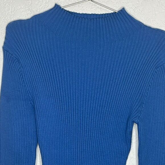 Sablyn Evangeline Bell-Sleeve Knit Mini Dress Blue Medium - Picture 4 of 12